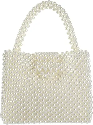 YUSHINY Women Acrylic Beaded Evening Tote Medium HandBag with Pull-on Closure for Wedding Party