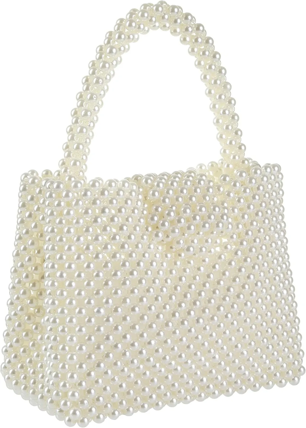 YUSHINY Women Acrylic Beaded Evening Tote Medium HandBag with Pull-on Closure for Wedding Party