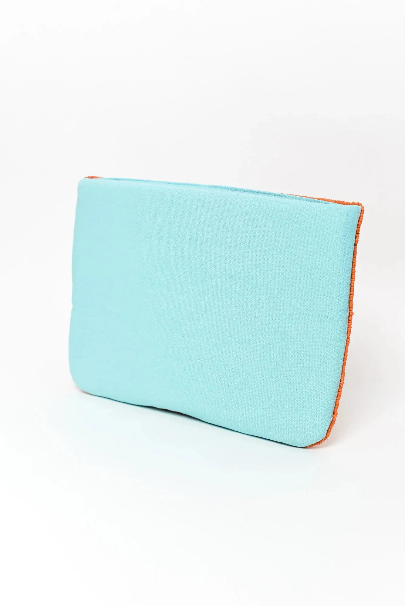Zoda Capri Orange Beaded Clutch